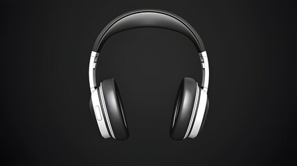 Sleek and Stylish Over Ear Headphones with Glossy and Matte Finishes   3D of Audio Equipment for Music Podcasting and Professional Recording Studios