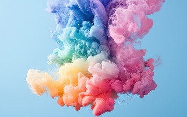 Fototapeta premium Dreamy pastel-toned tornado of blended rainbow paint swirling dynamically