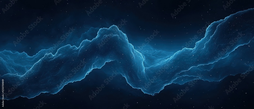 Poster celestial event ethereal clouds in space digital artwork cosmic environment panoramic view