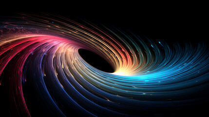 A captivating illustration of a swirling vortex, showcasing a blend of vibrant colors