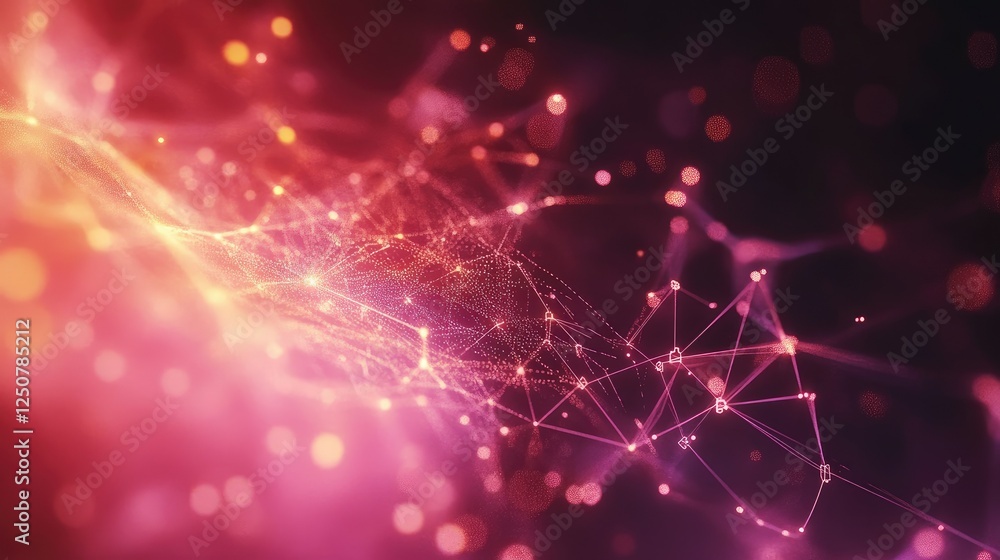 Aufkleber abstract colorful network connection with light effects