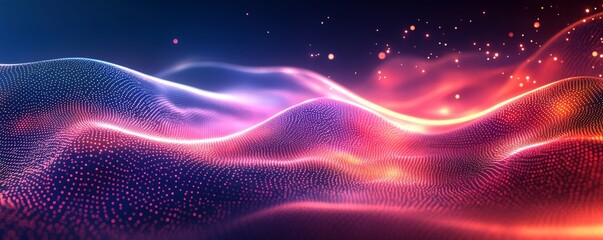 Fototapeta premium Abstract Festive Digital Background with Glowing Lights, Generative AI
