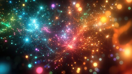 Fototapeta premium Colorful Abstract Background with Sparkling Lights and Stars