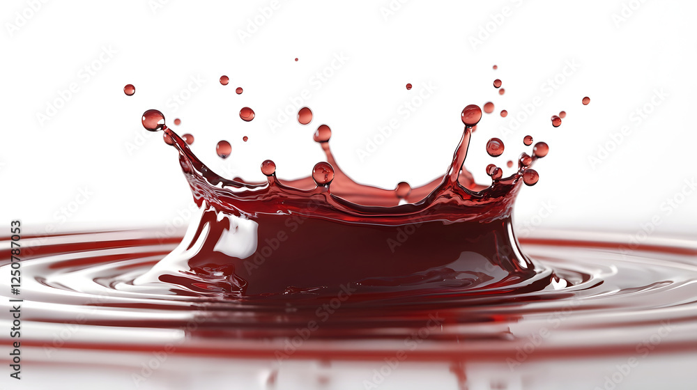 Aufkleber A dramatic and captivating image depicting a vivid explosion of crimson liquid with powerful bursts of energy and chaotic fluid motion creating a mesmerizing and visually striking scene