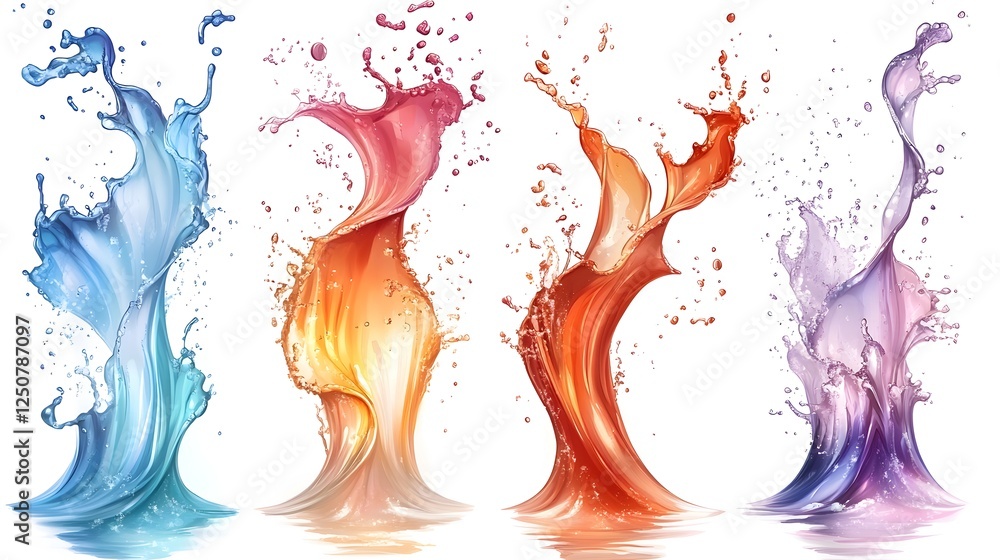 Aufkleber Captivating abstract art with dynamic color splash fluid motion and vivid digital painting elements  A visually striking ethereal and energetic composition