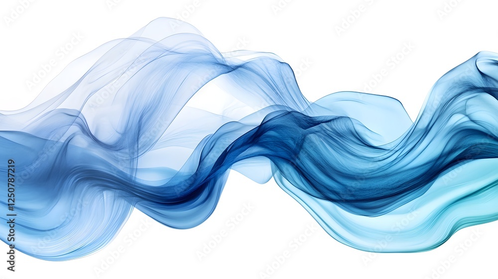 Leinwandbilder Captivating abstract background featuring mesmerizing blue fluid waves flowing with elegant curves and dynamic motion creating a serene calming and visually enchanting visual experience