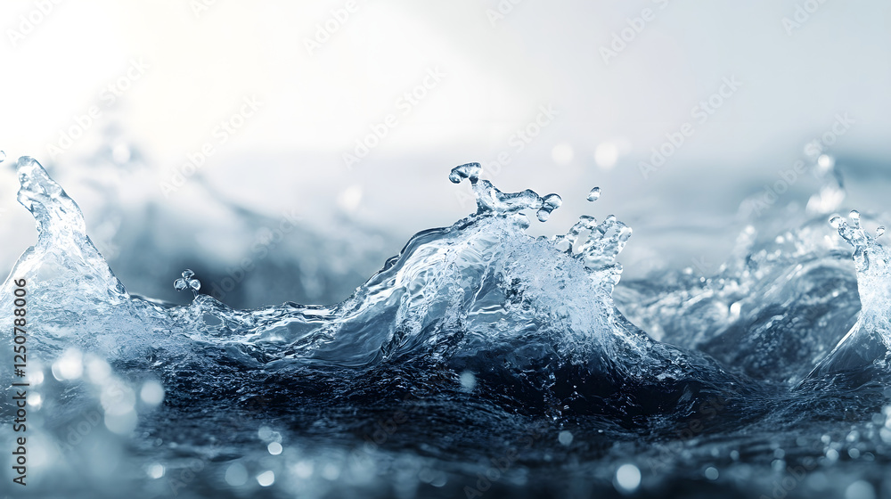 Aufkleber captivating splash of pristine water in motion radiating dynamic energy and vibrant aquatic essence 
