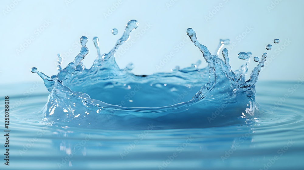 Aufkleber Captivating splash of refreshing water droplets frozen in time capturing the dynamic movement and energy of a fluid transparent natural scene