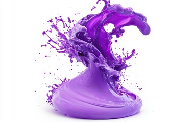 Intense tornado of liquid neon paint twisting in motion on a white background