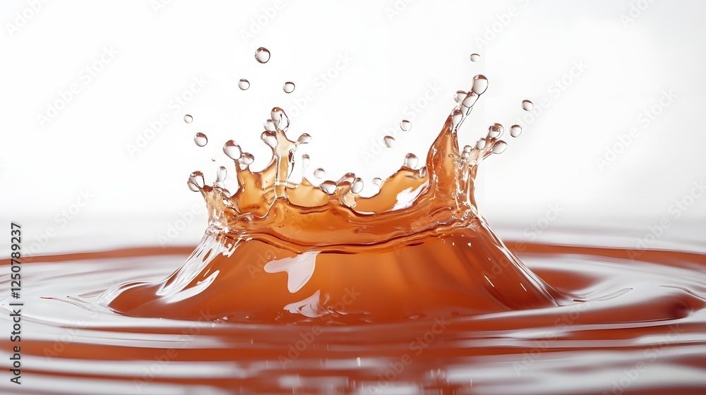 Leinwandbilder dramatic liquid splash and motion with vibrant orange and brown tones creating an abstract and visua