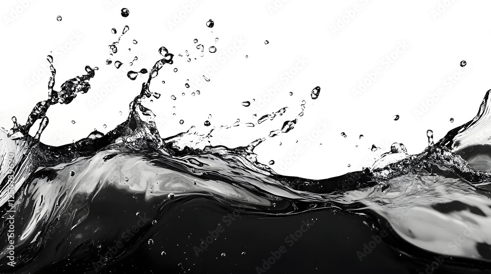 Poster dramatic splash of liquid in motion capturing the beauty of fluids and their interactions with light