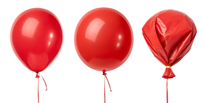 Red Balloon on White, Classic Party Balloon, Bold and Vibrant Celebration Decor, PNG Transparent