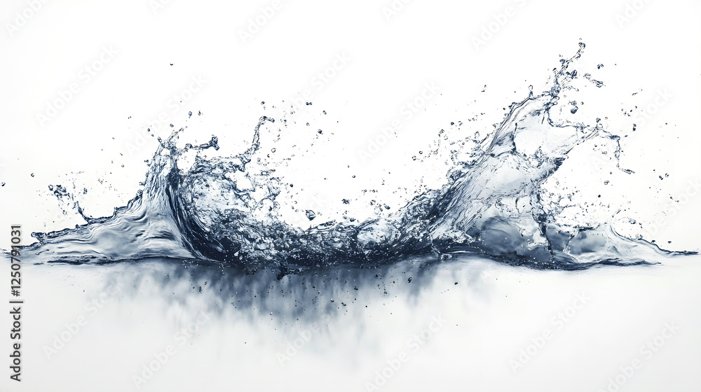 Poster Dynamic Splash of Transparent Water with Ripples Waves and Captivating Motion   Abstract Fluid Texture for Conceptual Designs and Backgrounds