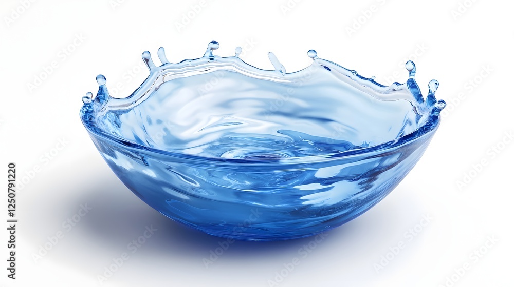 Leinwandbilder elegant splash of refreshing blue water droplets in dynamic motion creating a beautiful transparent 