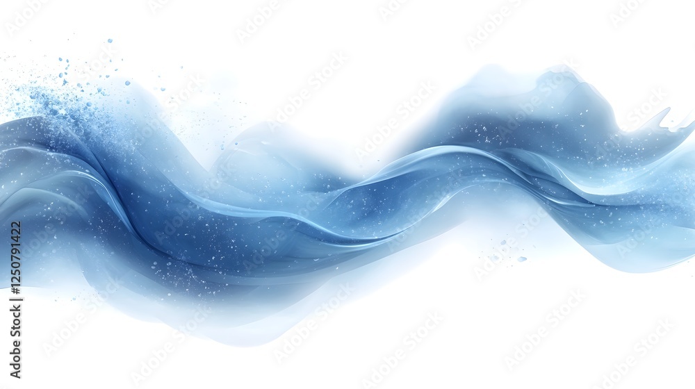 Fototapete Flowing teal waves of fluid motion and digital create a captivating ethereal backdrop perfect for digital designs covers and creative projects  The smooth