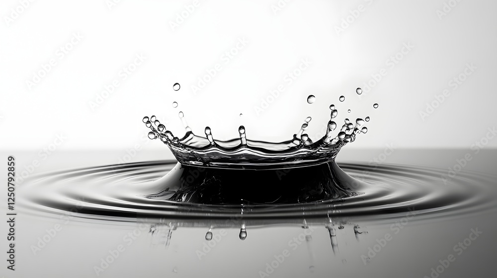Aufkleber mesmerizing minimalist composition showcasing the dynamic beauty of a single water droplet splash in