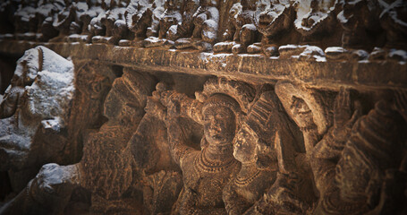 Close-up Details Of Ancient Statue Sheshashayi Or Shesha Also Known Like Sheshanaga Is Serpentine...