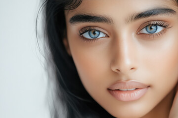 Fototapeta premium close up young indian woman on white background