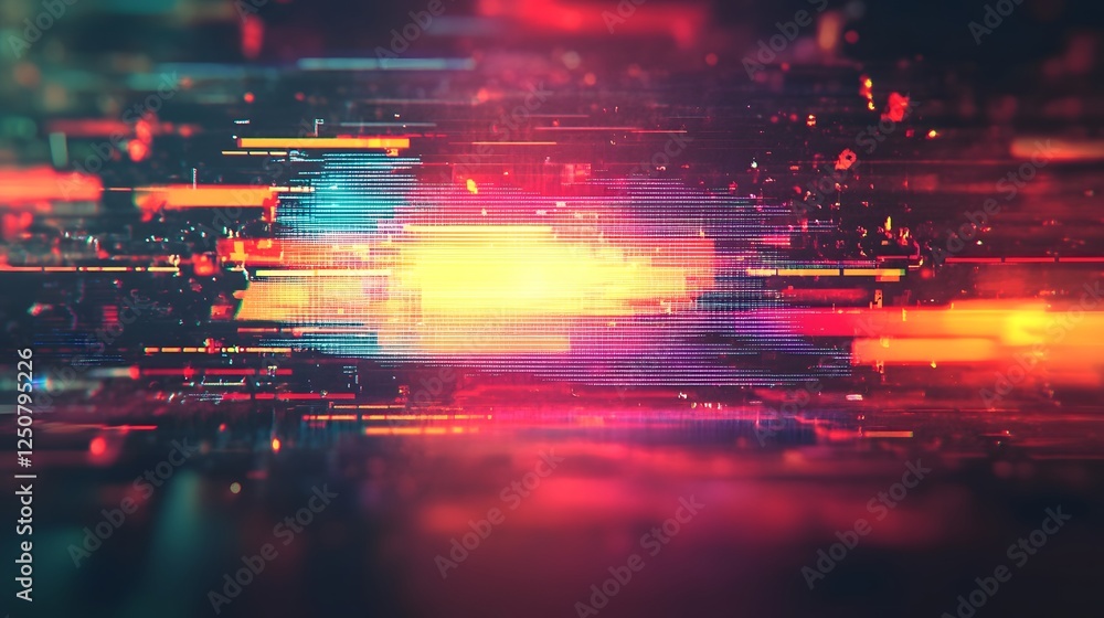 Aufkleber vibrant digital explosion of luminous energy and futuristic illumination abstract glowing background
