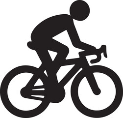 Illustration of a stickman cycling