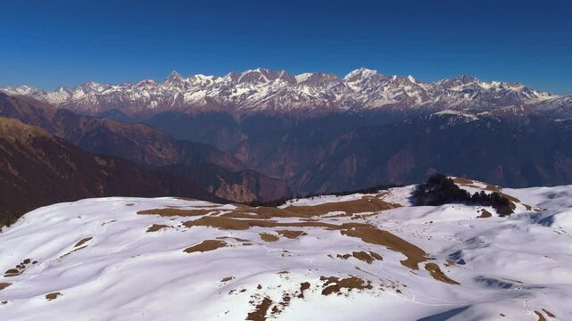 A mesmerizing glimpse of from summit view of dayra bgyal, showcasing the natural beauty and scenic wonders of the region.