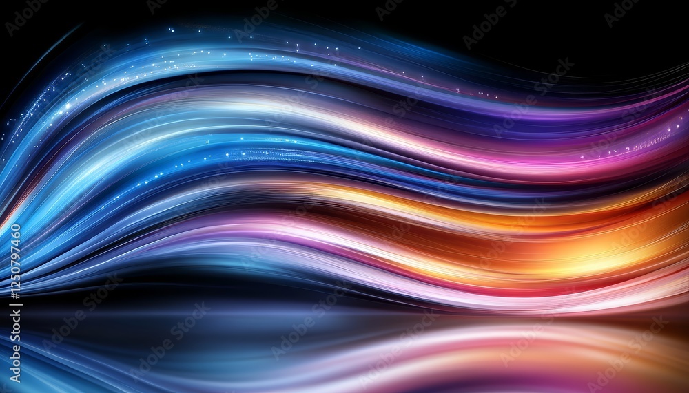 Poster vivid vector art an abstract illustration of a streamlined flow in motion with digital swirls