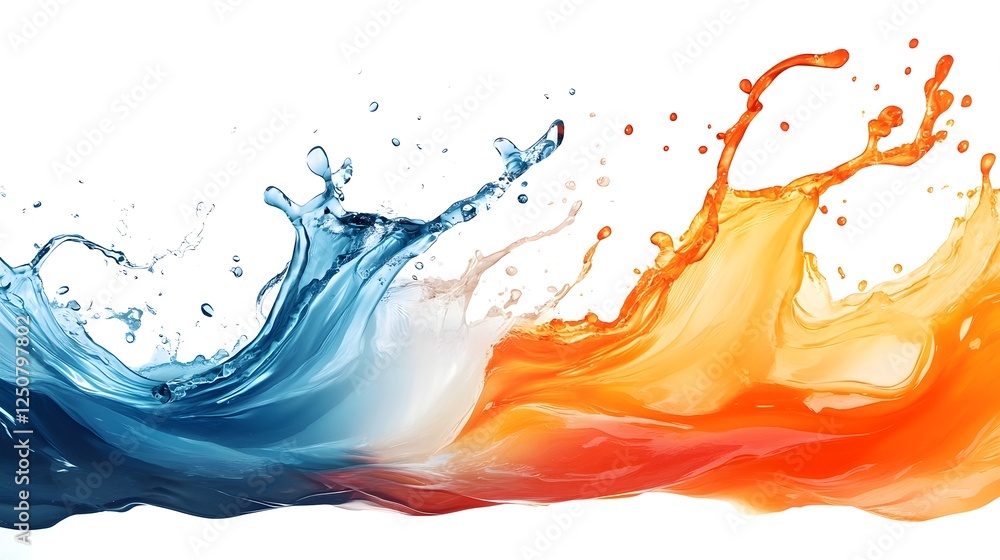 Aufkleber vibrant fluid motion colorful abstract water splash with energetic waves dynamic liquid explosion an
