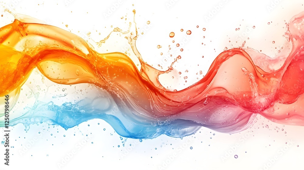Poster vibrant fluid waves of colorful abstract digital art motion splash design background stunning and dy