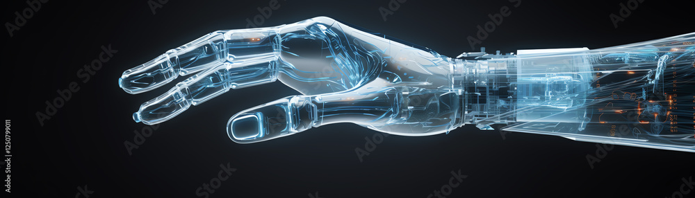 Aufkleber a futuristic robotic hand reaching out, symbolizing advancements in artificial intelligence and robo