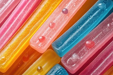 Colorful Candy Bars Glisten Brightly