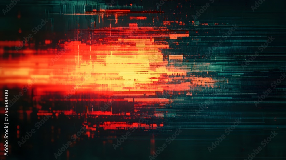 Poster Vibrant Glitch Abstract Digital Art with Intense Color Patterns and Distorted Textures   Dynamic Futuristic and Experimental Visual Design for Backgrounds Covers and Digital Artwork