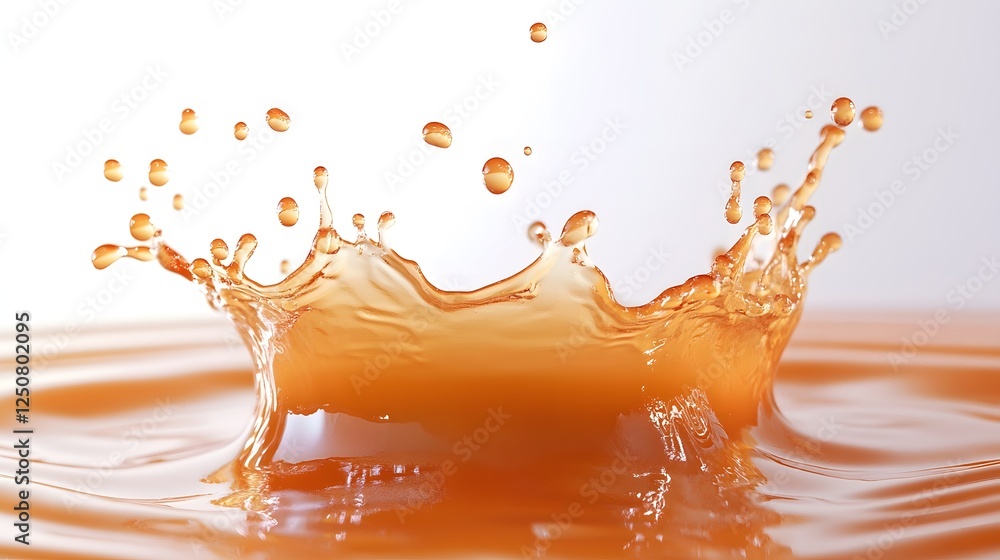 Poster vibrant orange liquid splash with dynamic motion and energy showcasing the power and transformation 