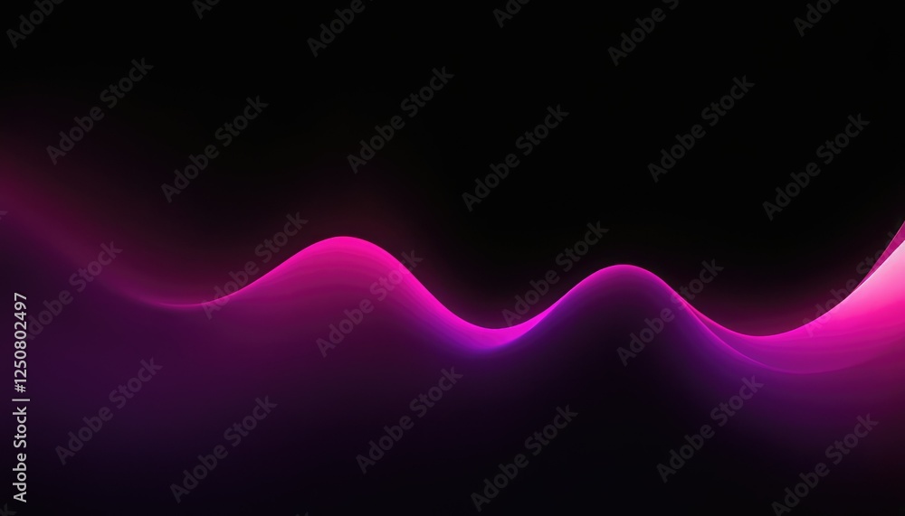 Poster abstract pink wavy lines pattern isolated on black background with technology science music theme 7