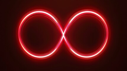 Stunning Red Neon Infinity Symbol: A Vibrant Abstract Design