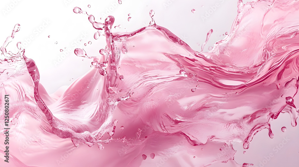 Poster vibrant pink fluid splash in dynamic abstract art design elegant glamorous contemporary and trendy b