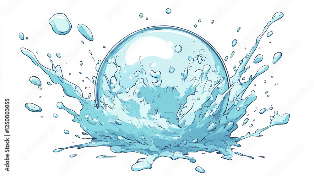 Poster soap bubble burst effect animated sprite, transparent bubble explosion. vector animation for game st