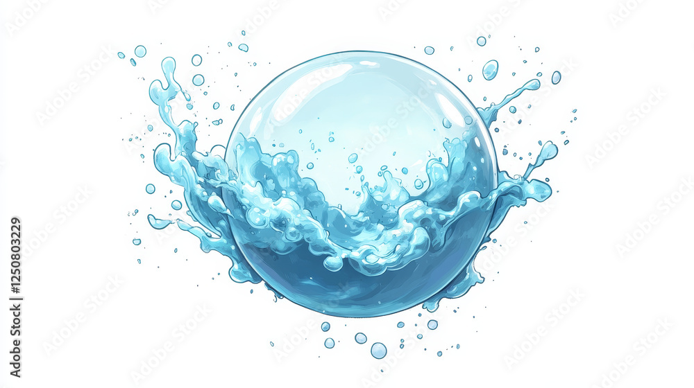 Poster soap bubble burst effect animated sprite, transparent bubble explosion. vector animation for game st