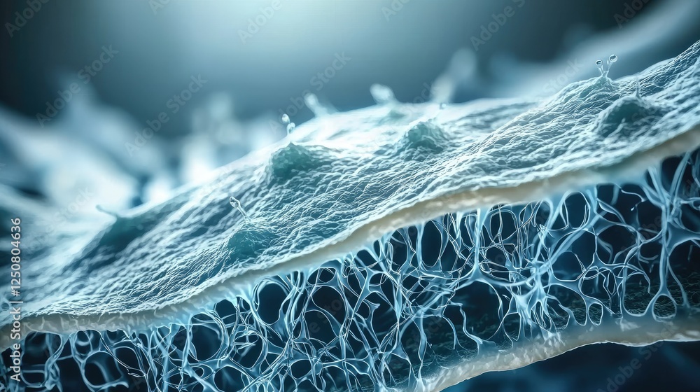 Poster close-up view of microscopic cellular structure with fine details