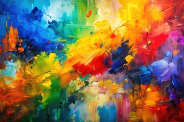 Abstract Expressionism Painting with Rich Colors and Depth