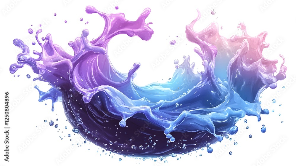 Poster vibrant swirling abstract color splash digital of waves and motion captivating dynamic image with fl