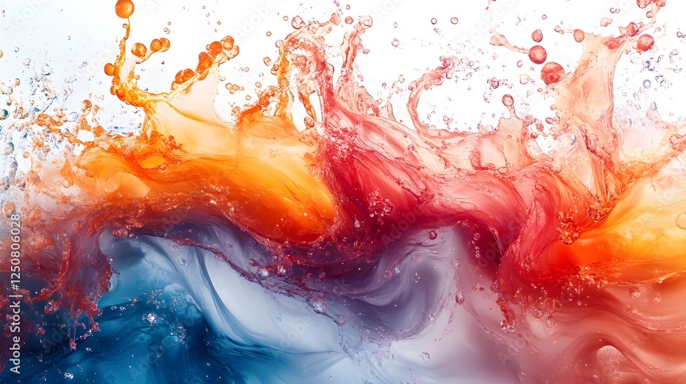 Fototapete vivid and dynamic abstract image featuring a vibrant splash of multicolored paint in fluid motion cr