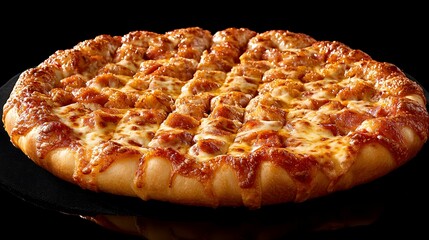 Delicious cheese and chicken pizza ready to be served for a cozy dinner gathering