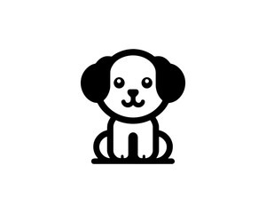 cartoon dog Logo design template.