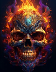 Flaming Skull