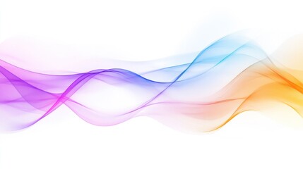 Abstract colorful waves flowing gracefully across a white background
