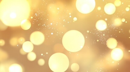 Soft golden bokeh background with shimmering lights and festive ambiance