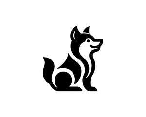 Dog Logo design template. Vector illustration. Simple silhouette. Black dog logo