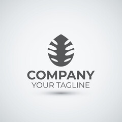abstract monstera leaf logo icon design