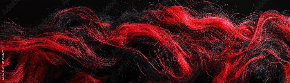 Aufkleber a stunning abstract representation of flowing red and black strands, creating a dynamic and captivat
