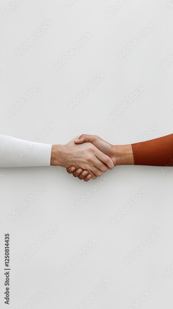 Poster collaboration gesture business meeting visual communication minimalist setting close-up view trust b